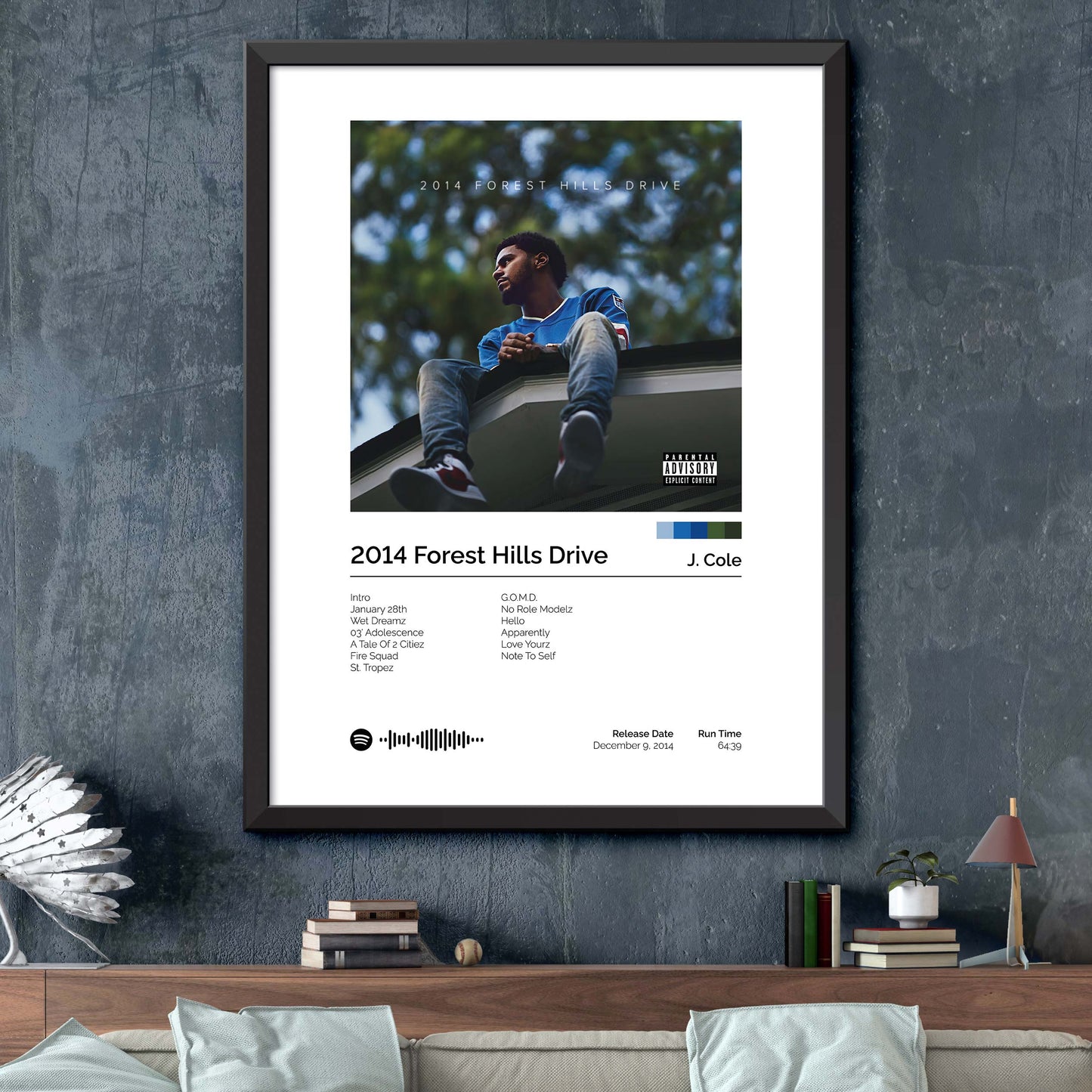 J. Cole - 2014 Forest Hills Drive Album Cover Print