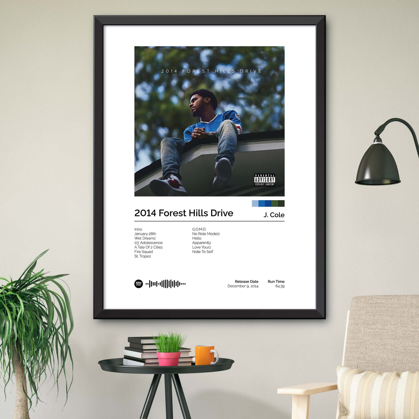 J. Cole - 2014 Forest Hills Drive Album Cover Print