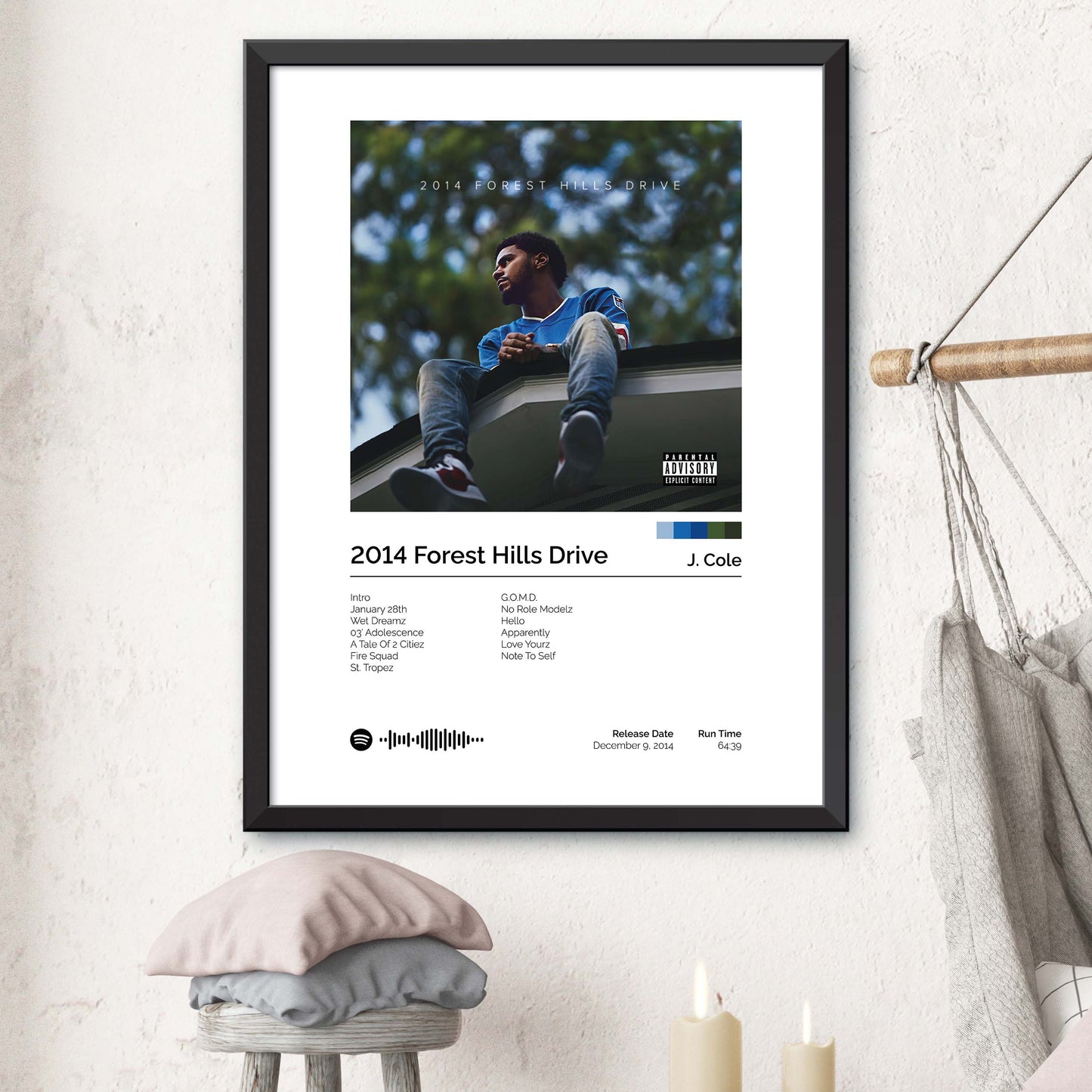 J. Cole - 2014 Forest Hills Drive Album Cover Print