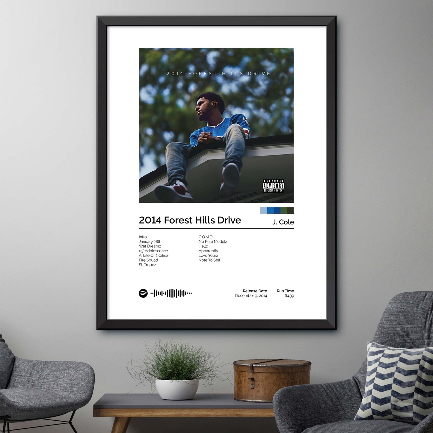 J. Cole - 2014 Forest Hills Drive Album Cover Print