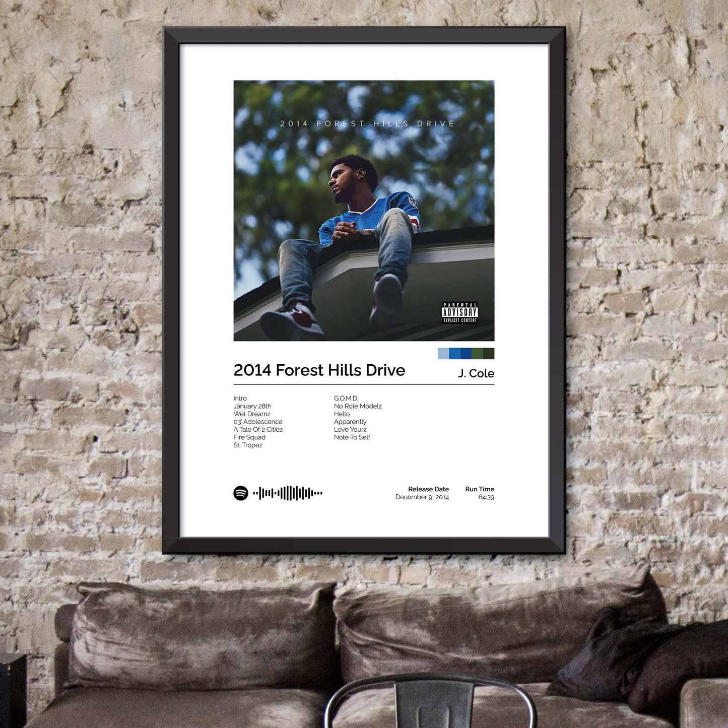 J. Cole - 2014 Forest Hills Drive Album Cover Print