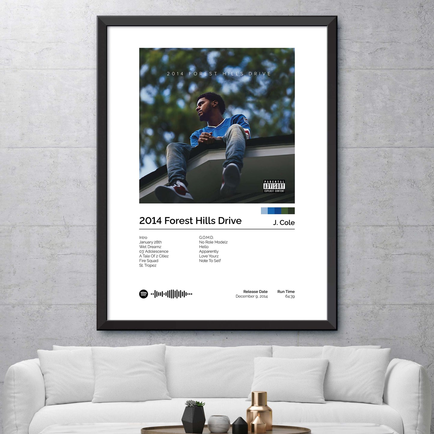 J. Cole - 2014 Forest Hills Drive Album Cover Print