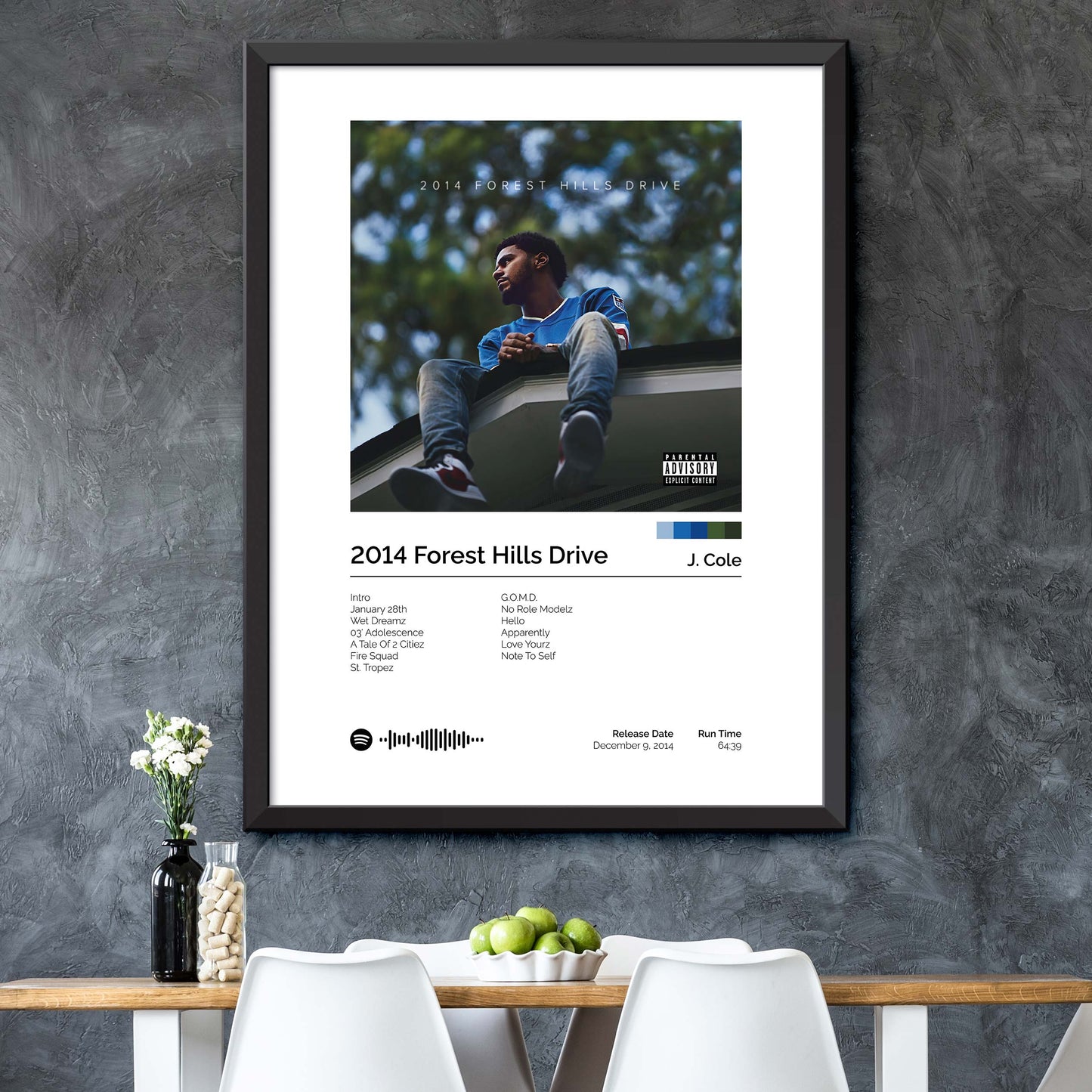 J. Cole - 2014 Forest Hills Drive Album Cover Print