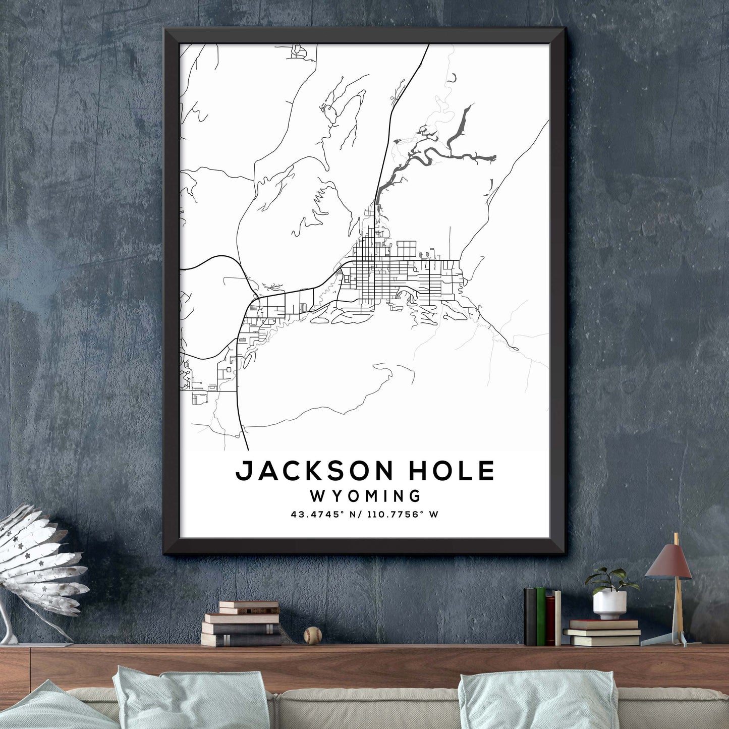 Jackson-Hole,Wyoming Map Print