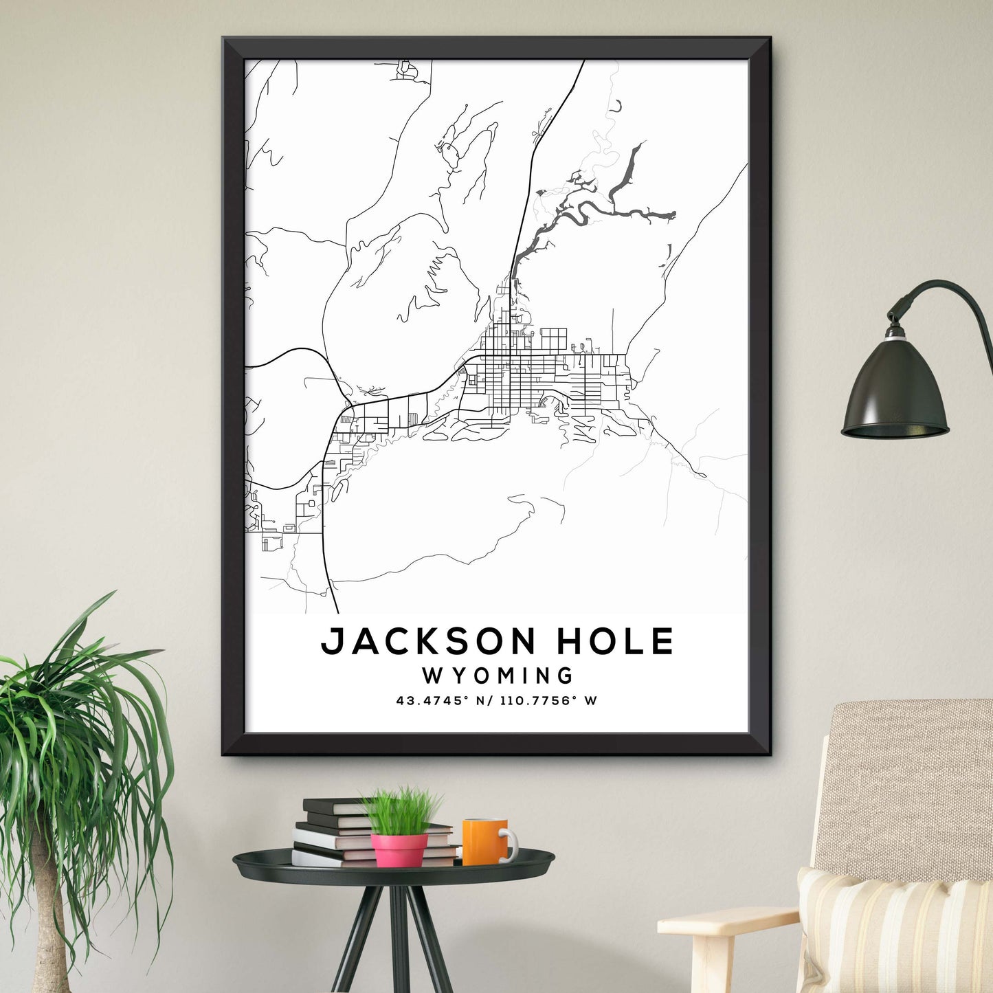 Jackson-Hole,Wyoming Map Print