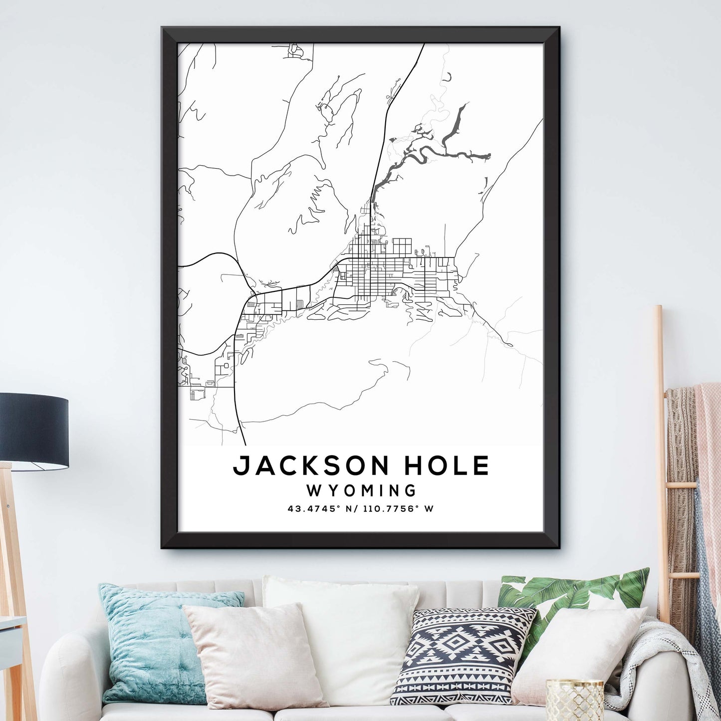 Jackson-Hole,Wyoming Map Print