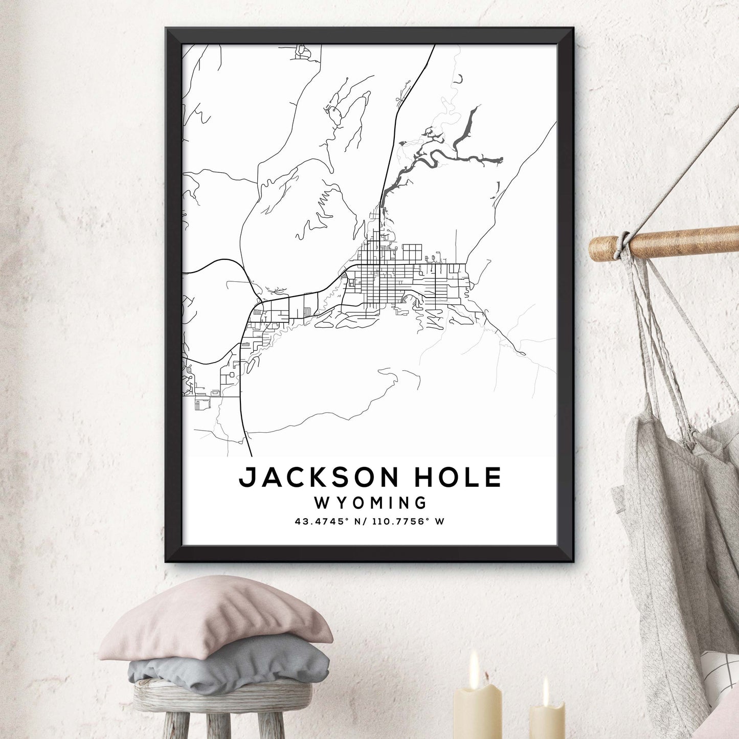 Jackson-Hole,Wyoming Map Print