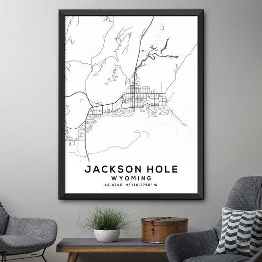 Jackson-Hole,Wyoming Map Print