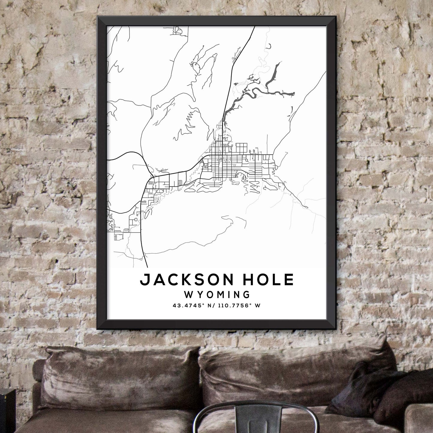 Jackson-Hole,Wyoming Map Print