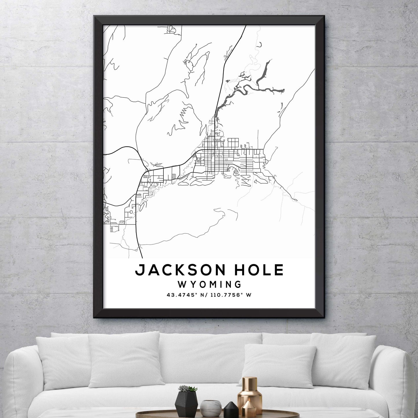 Jackson-Hole,Wyoming Map Print