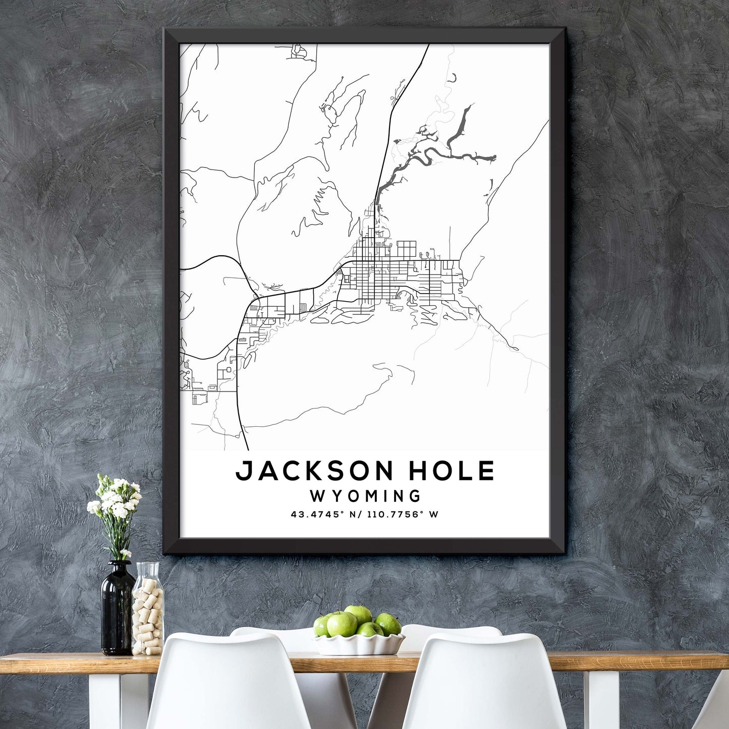 Jackson-Hole,Wyoming Map Print