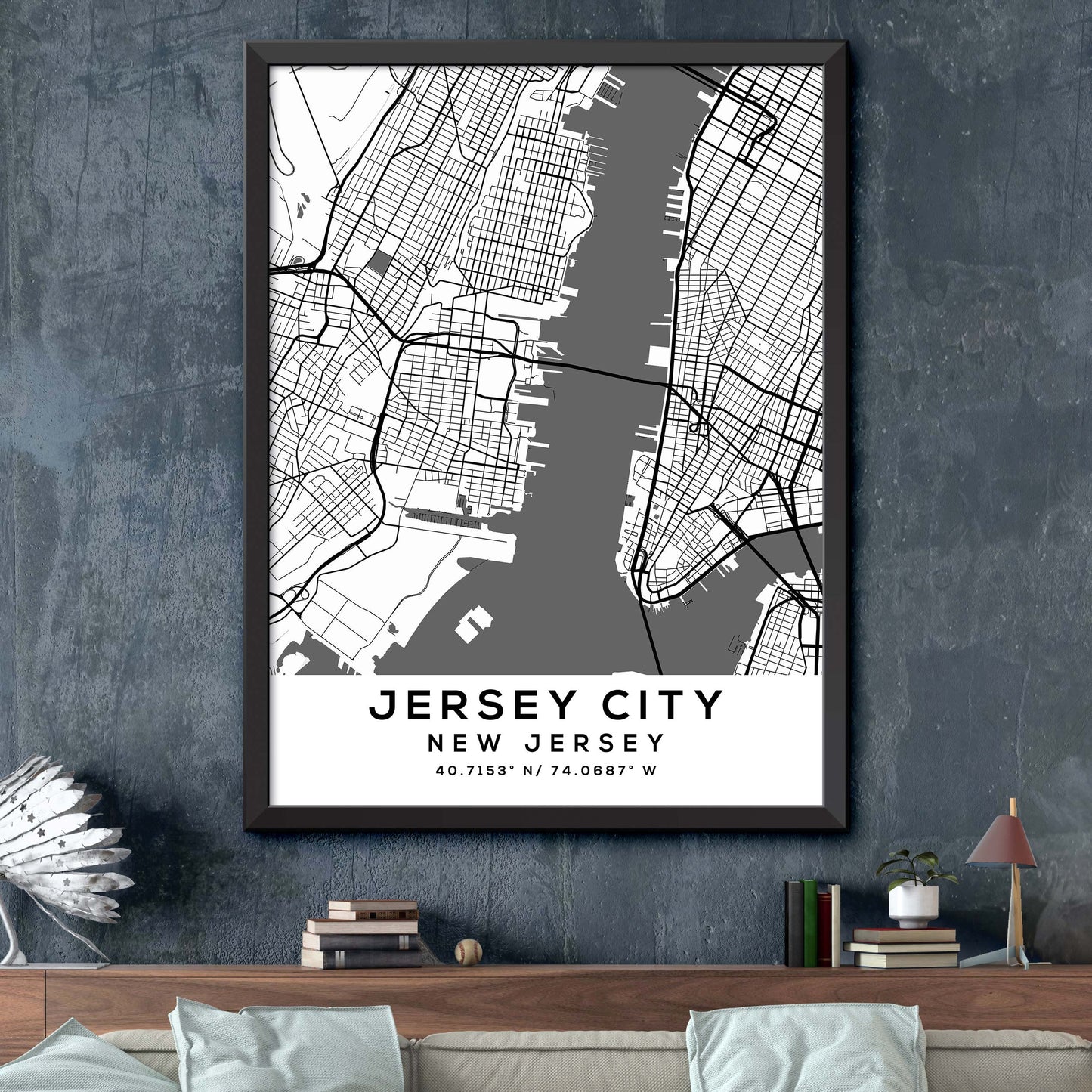 Jersey-City,New-Jersey Map Print