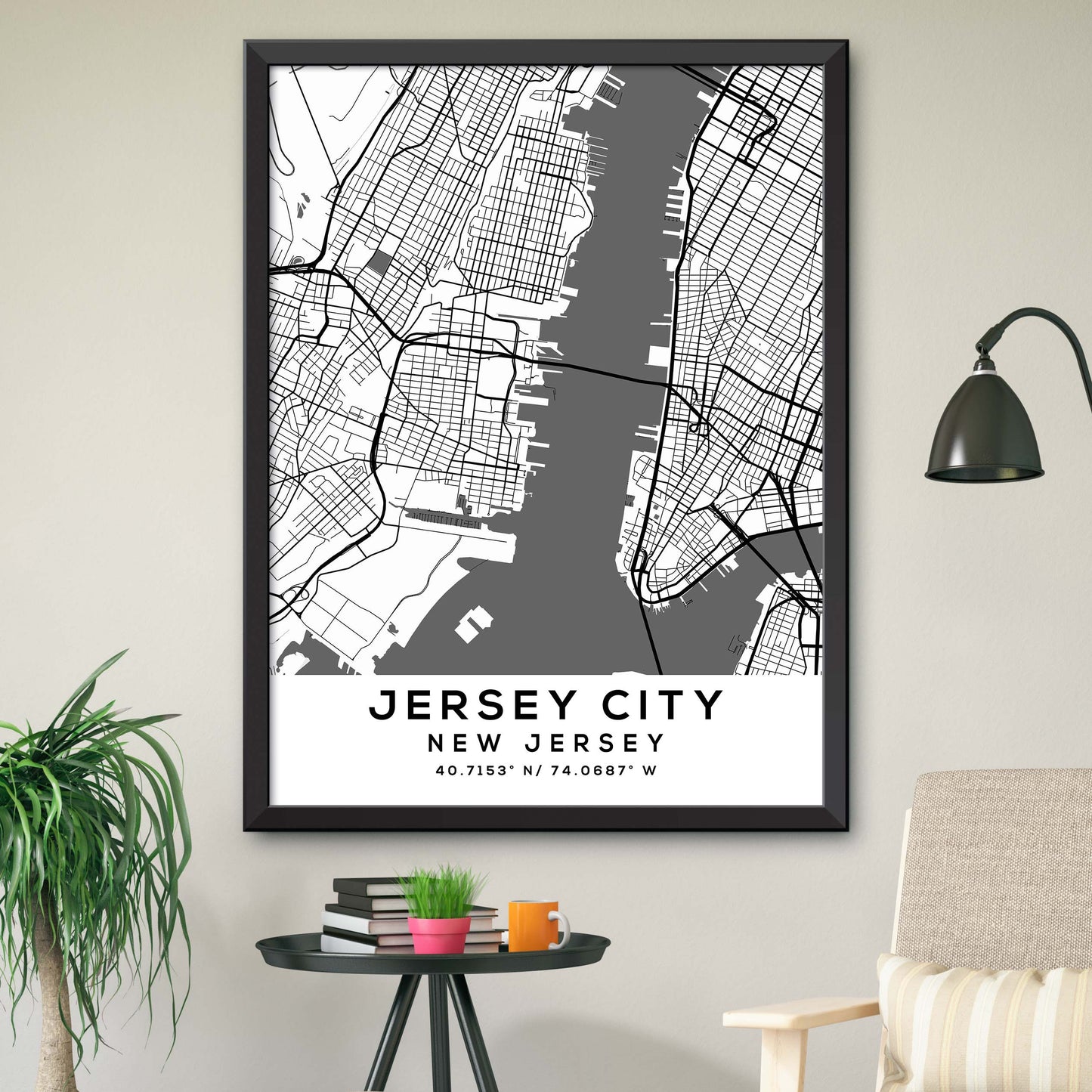 Jersey-City,New-Jersey Map Print