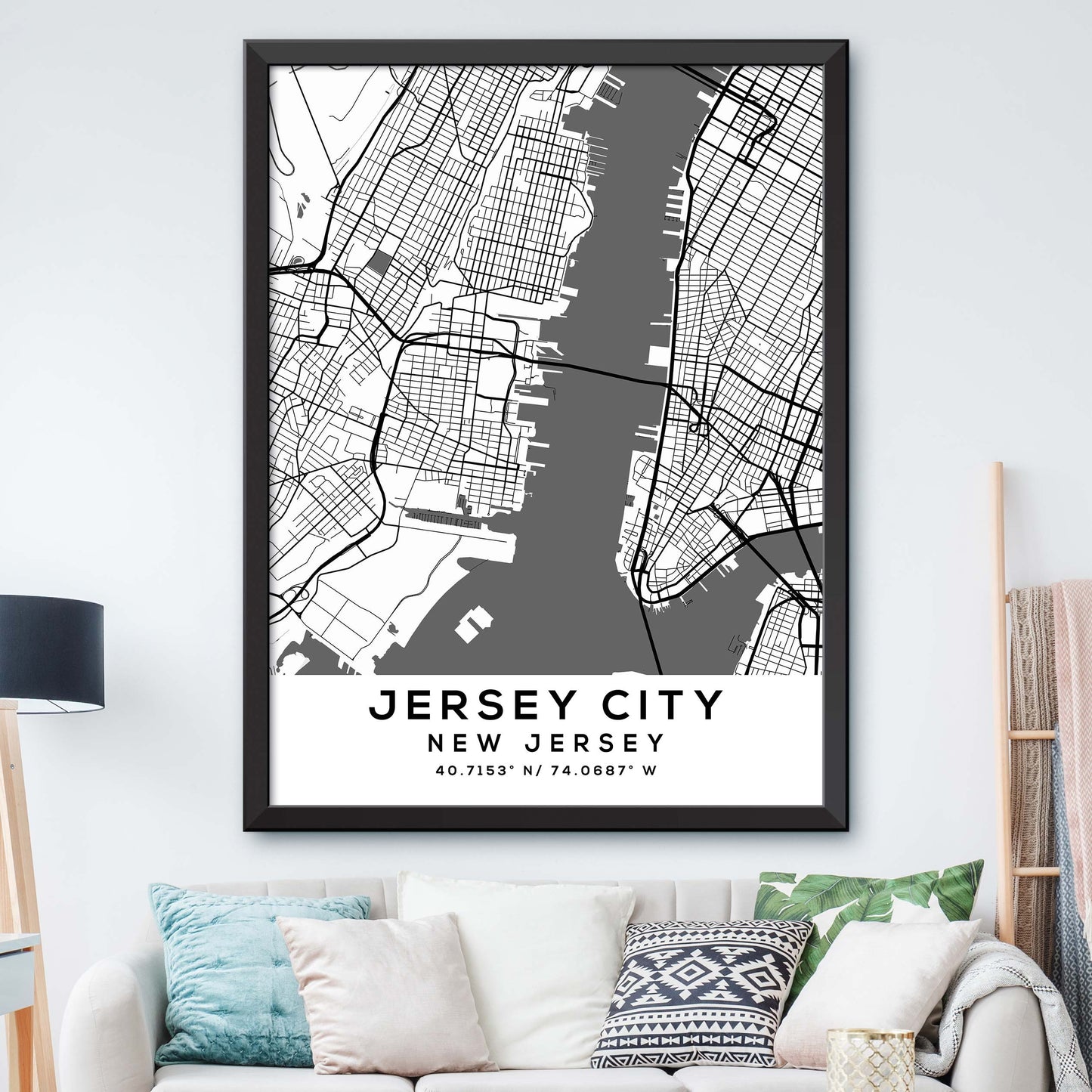 Jersey-City,New-Jersey Map Print