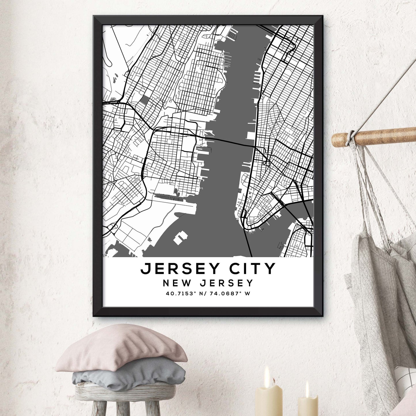 Jersey-City,New-Jersey Map Print