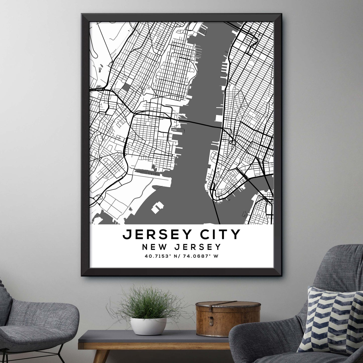 Jersey-City,New-Jersey Map Print