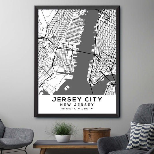 Jersey-City,New-Jersey Map Print