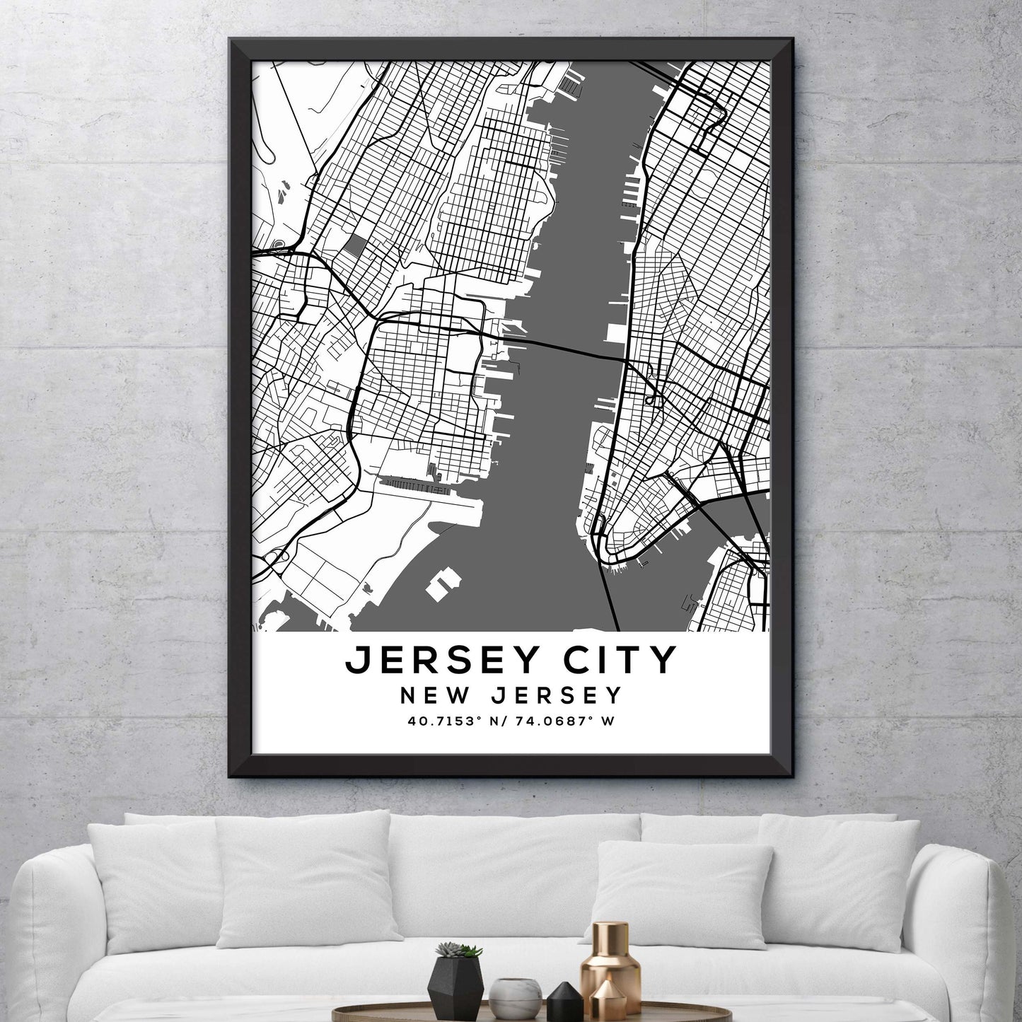 Jersey-City,New-Jersey Map Print