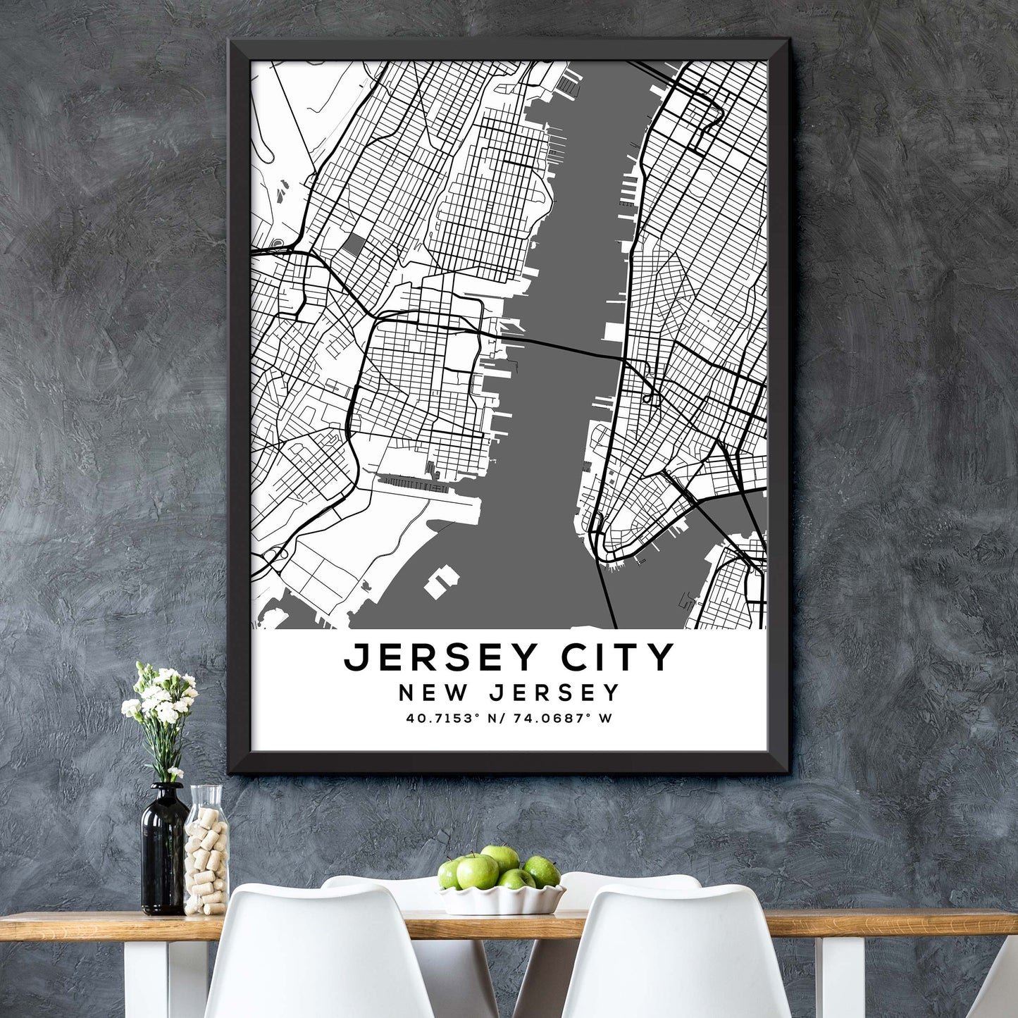 Jersey-City,New-Jersey Map Print