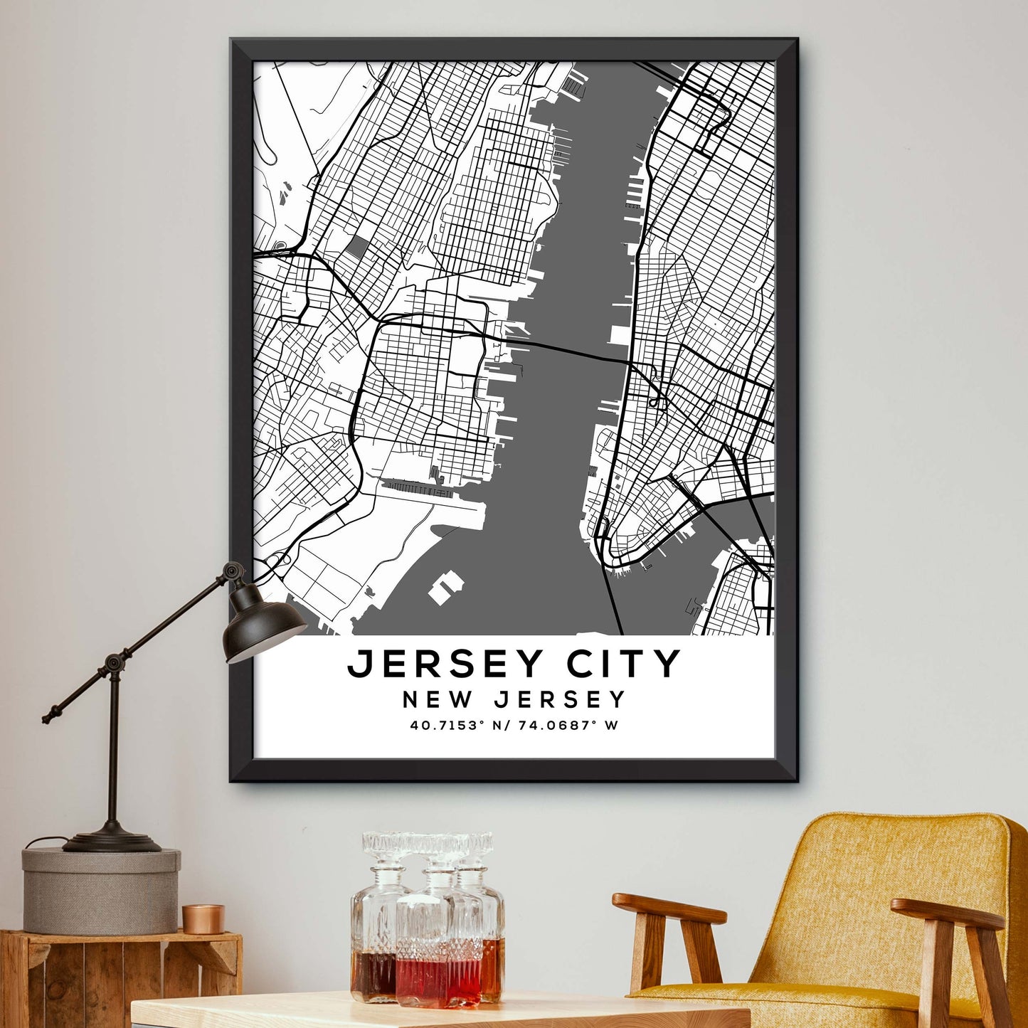 Jersey-City,New-Jersey Map Print