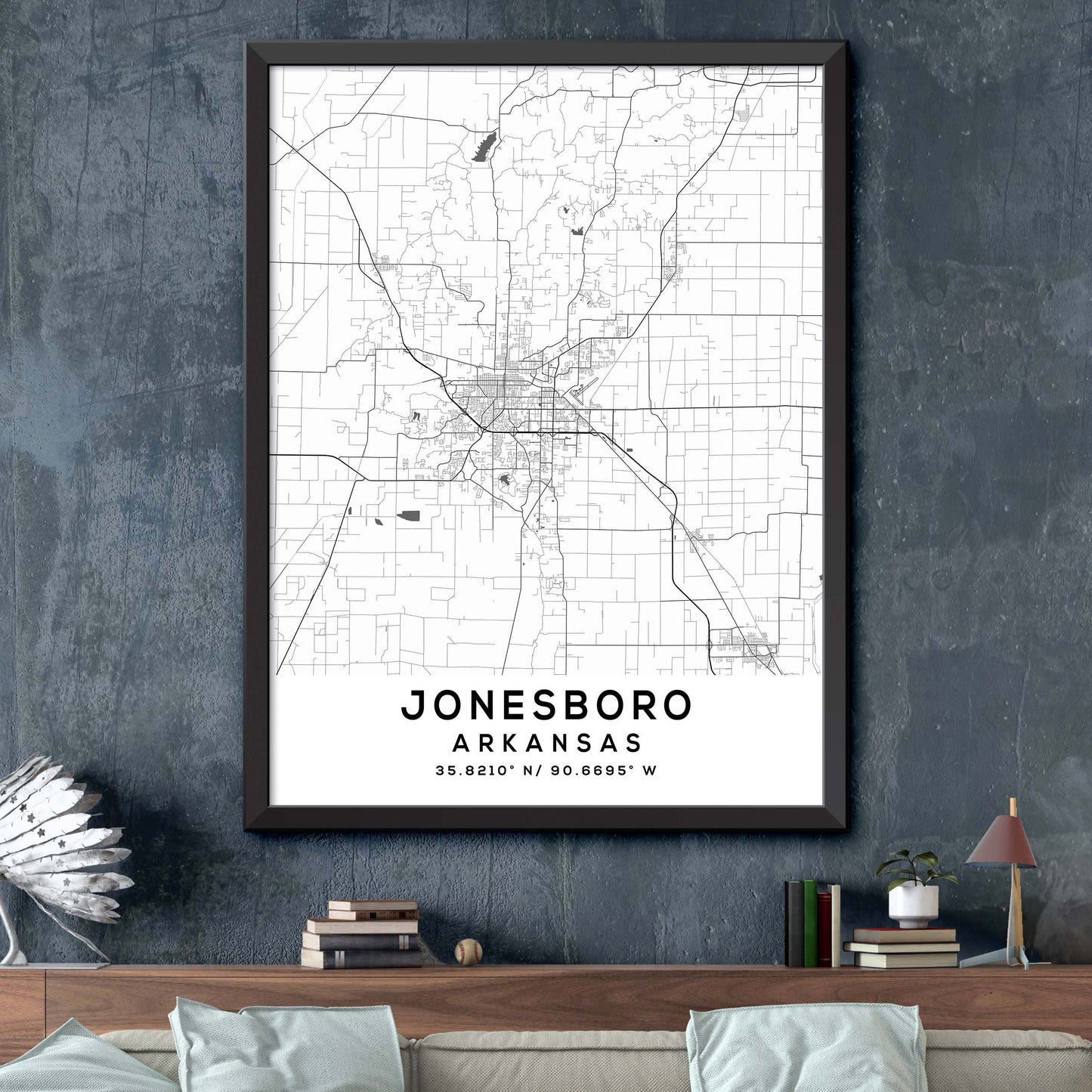 Jonesboro,Arkansas Map Print