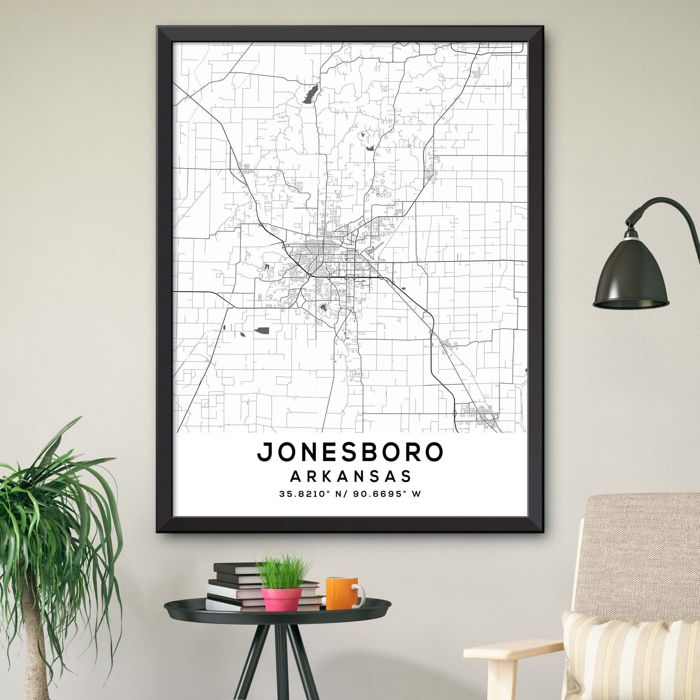 Jonesboro,Arkansas Map Print