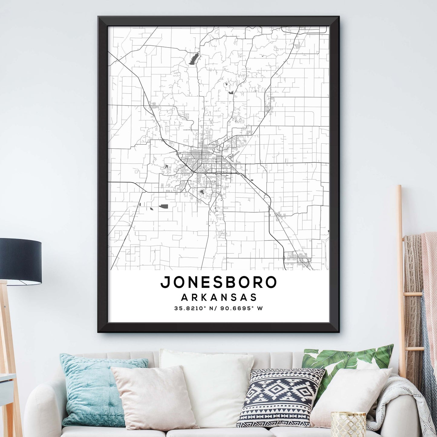 Jonesboro,Arkansas Map Print