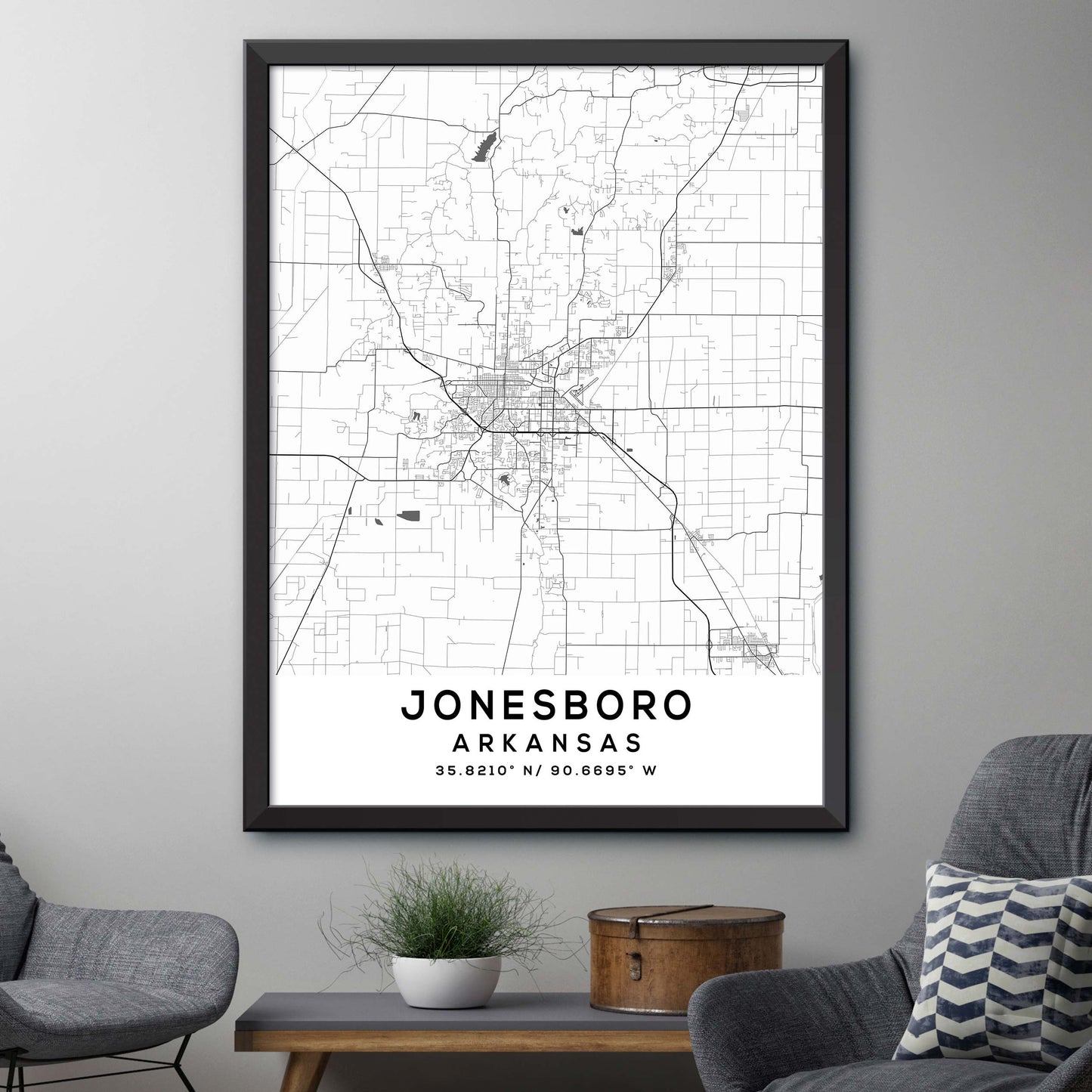 Jonesboro,Arkansas Map Print