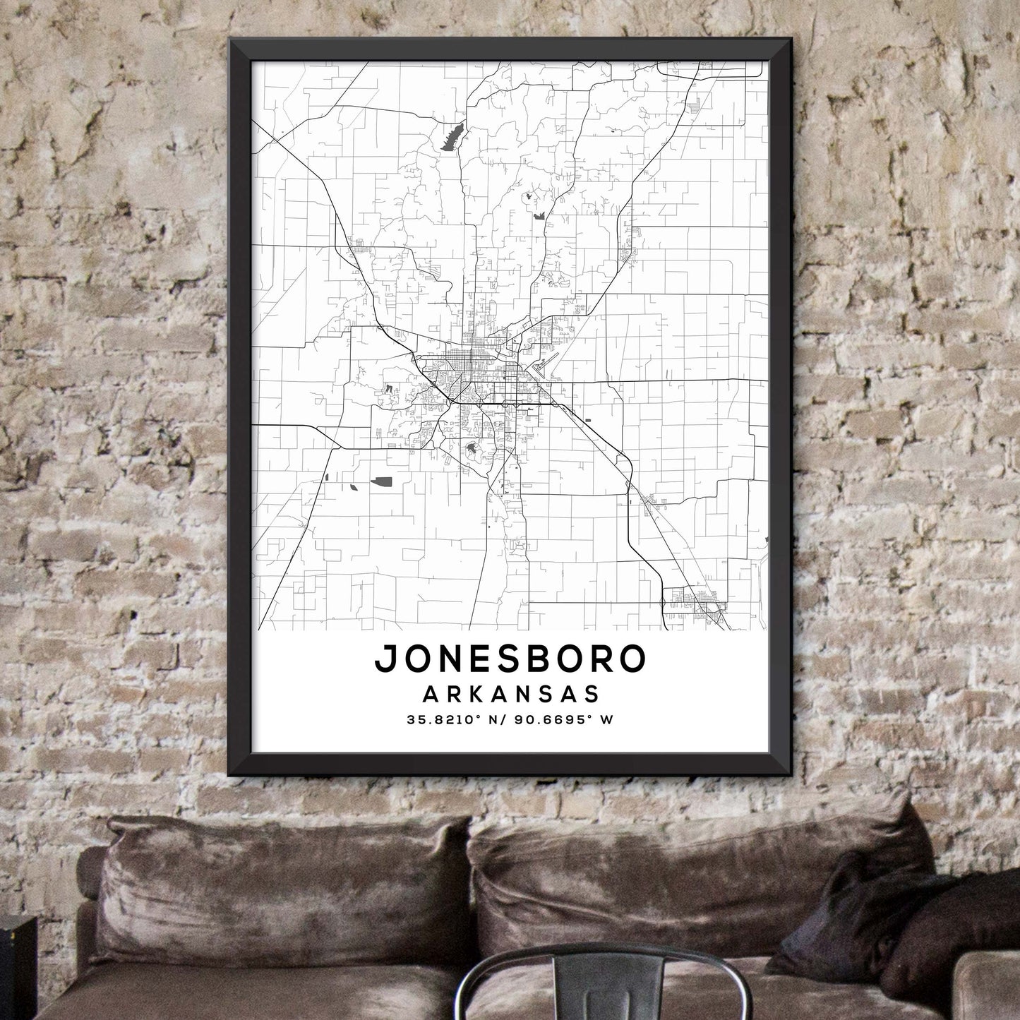 Jonesboro,Arkansas Map Print