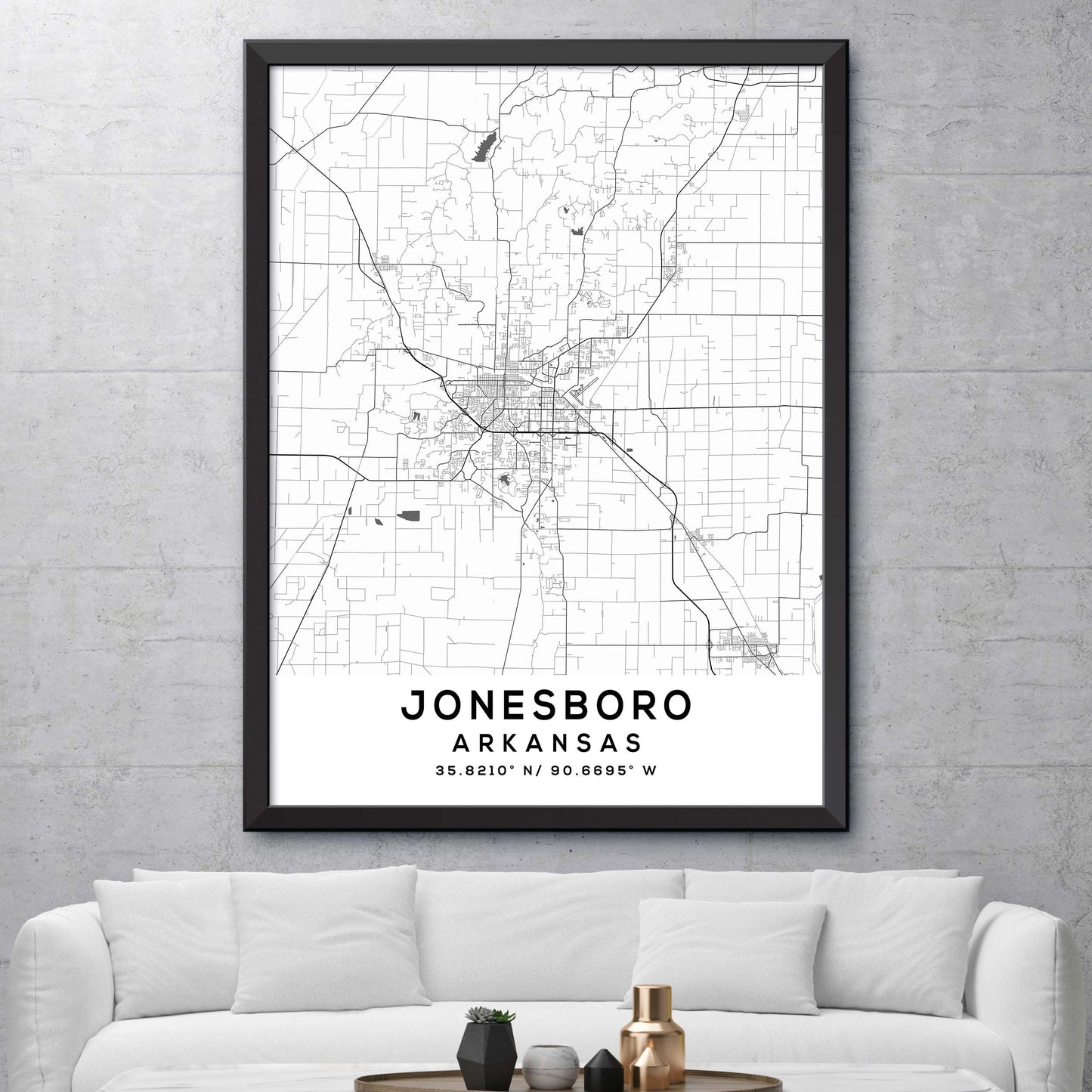 Jonesboro,Arkansas Map Print