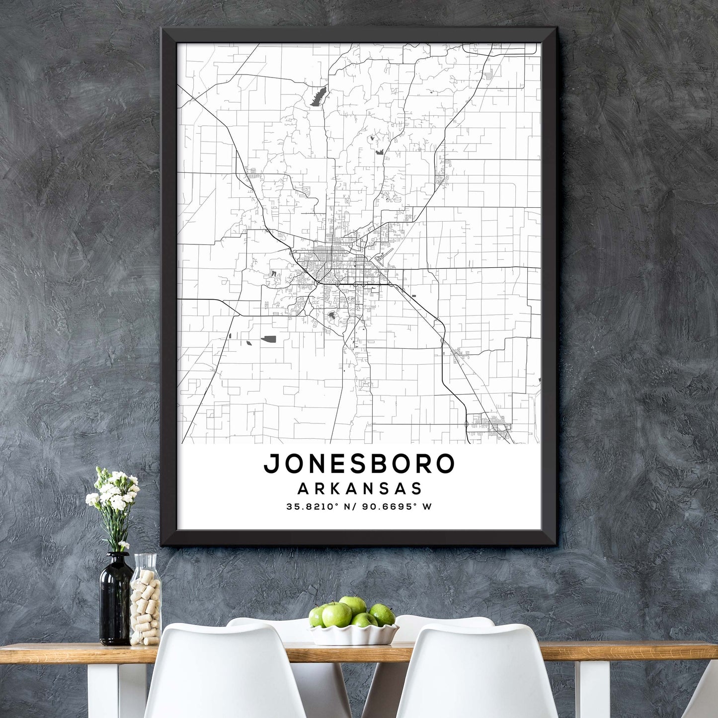 Jonesboro,Arkansas Map Print