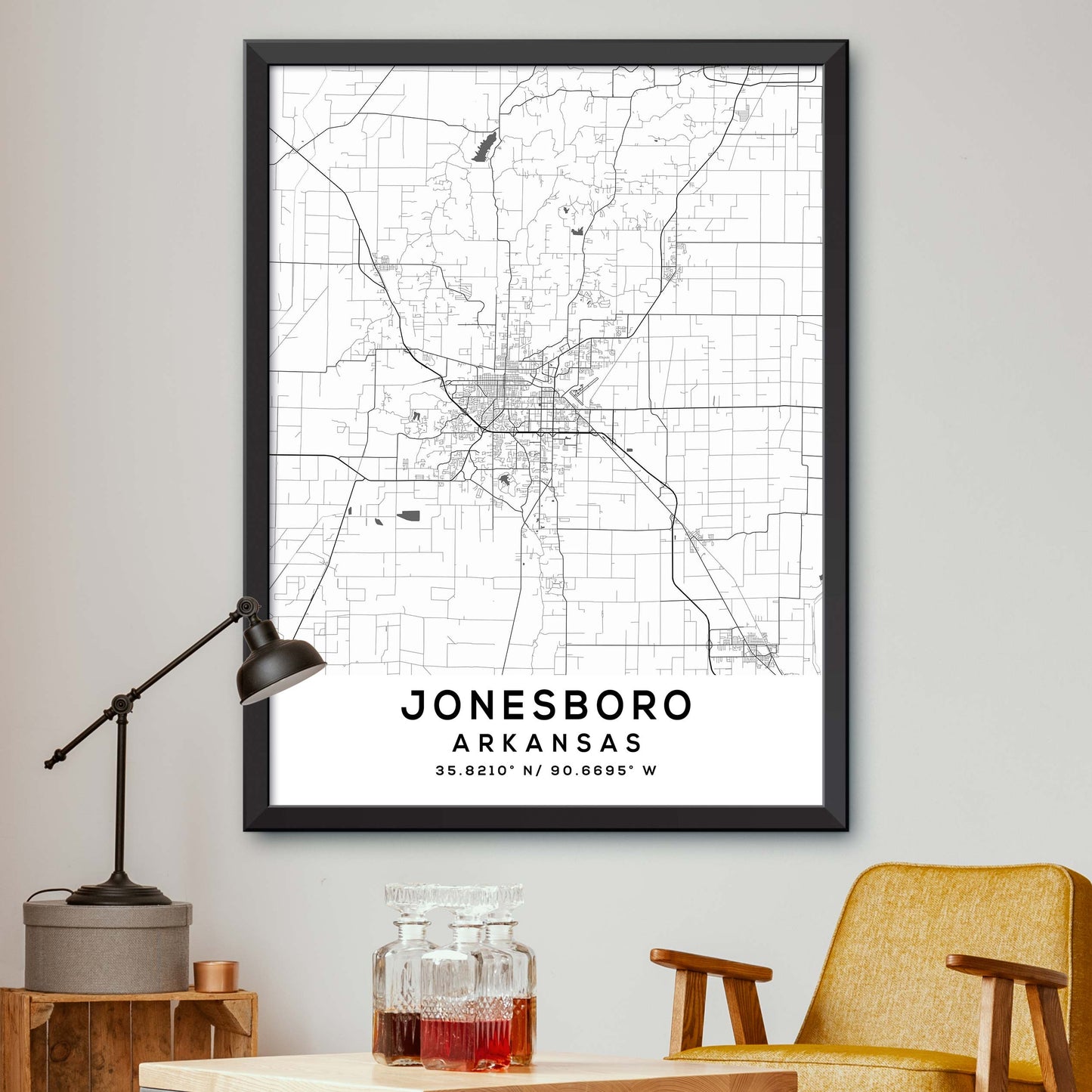 Jonesboro,Arkansas Map Print