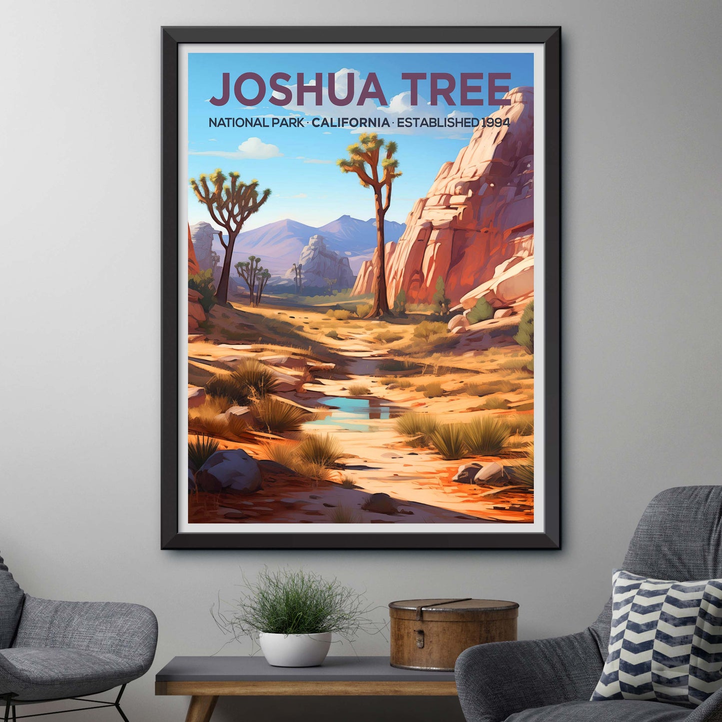 Joshua Tree National Park California Travel Print Gift Hiking Wall Art Home Decor Poster