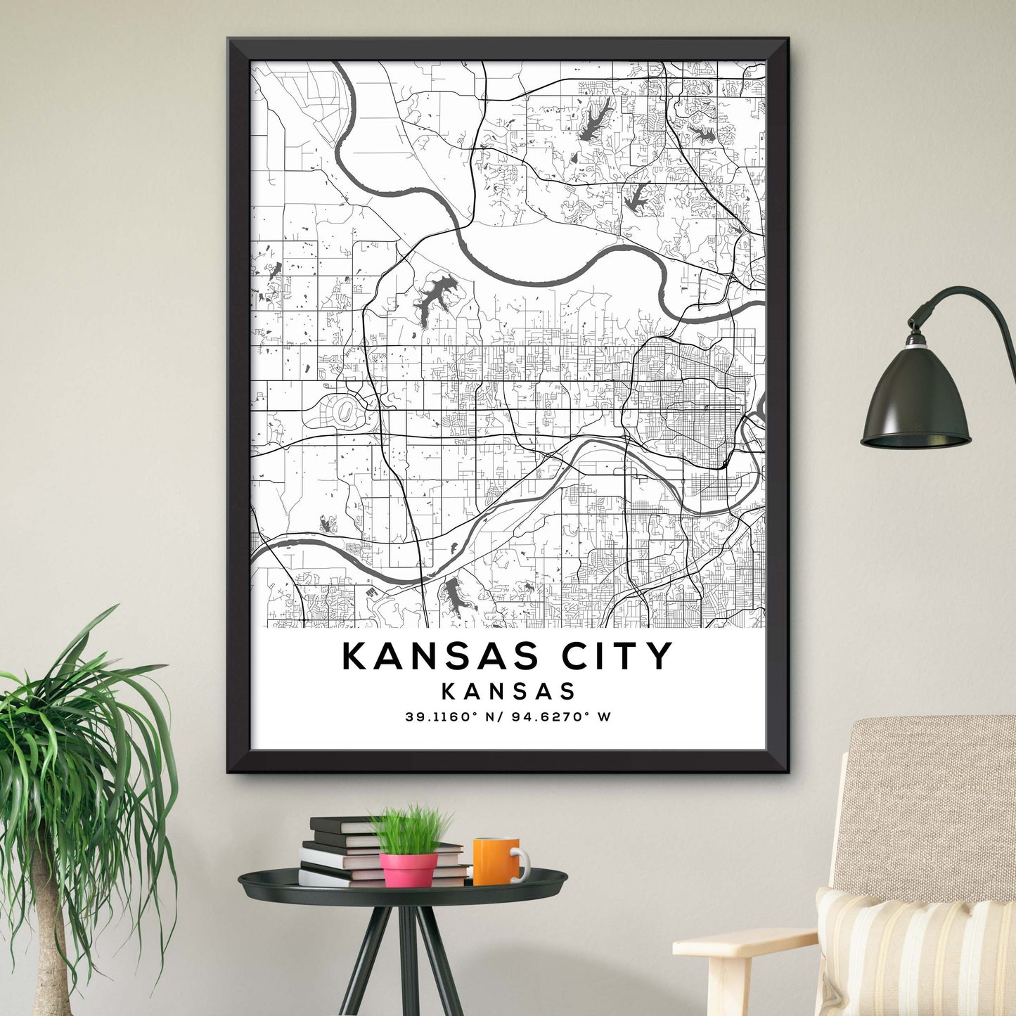 Kansas-City,Kansas Map Print