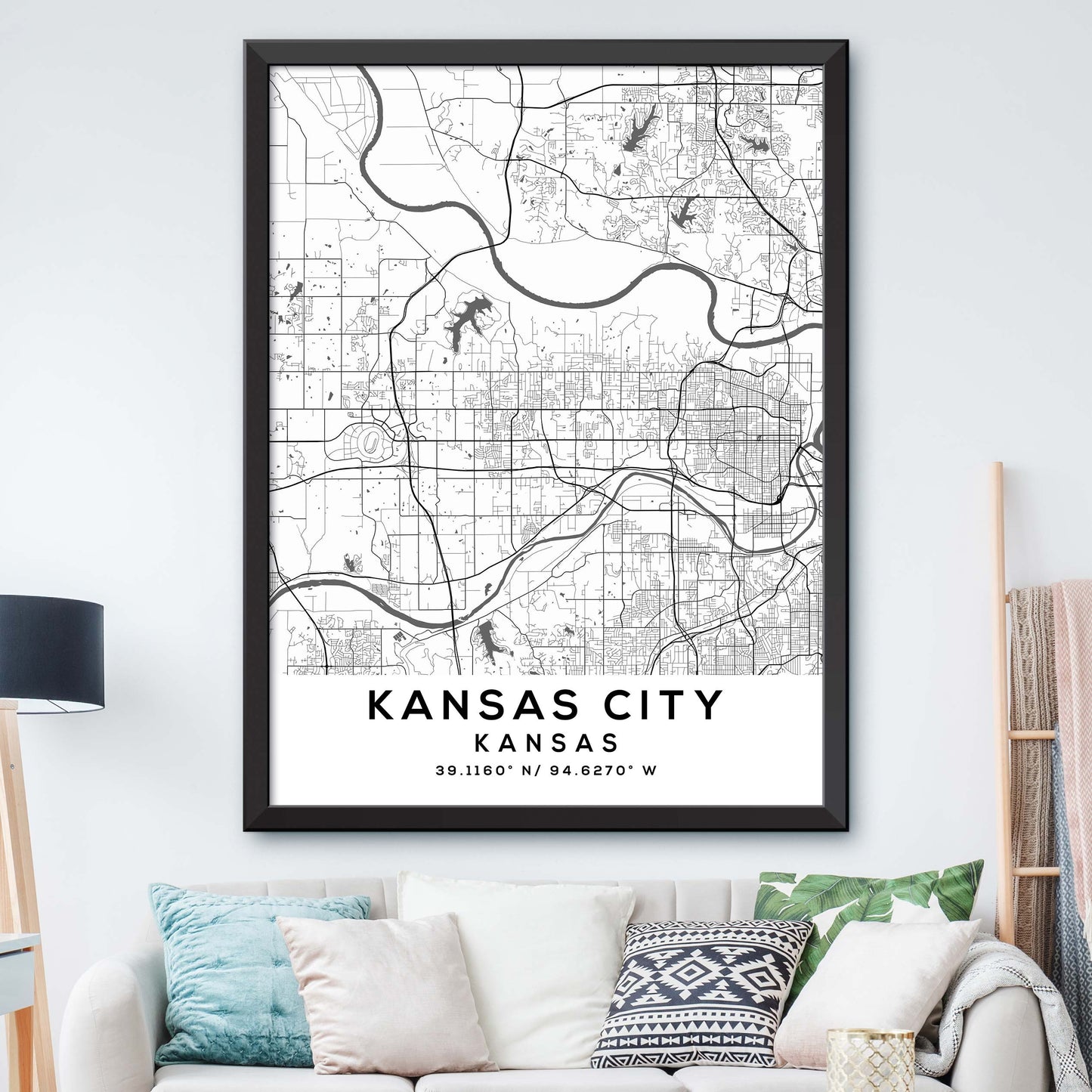 Kansas-City,Kansas Map Print