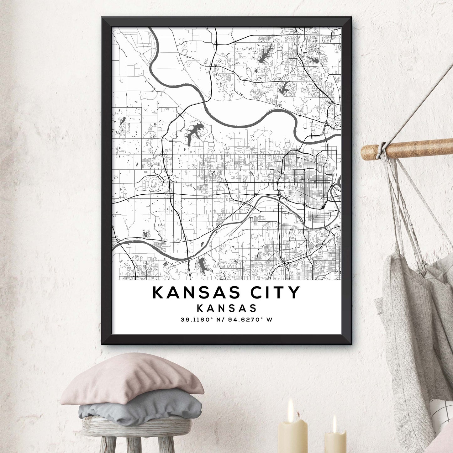 Kansas-City,Kansas Map Print