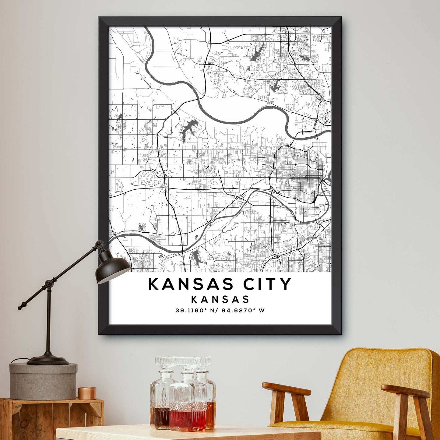 Kansas-City,Kansas Map Print