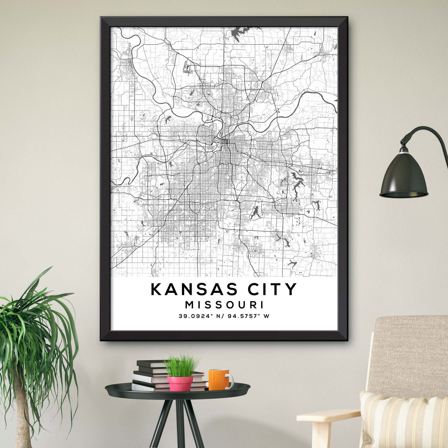 Kansas-City,Missouri Map Print