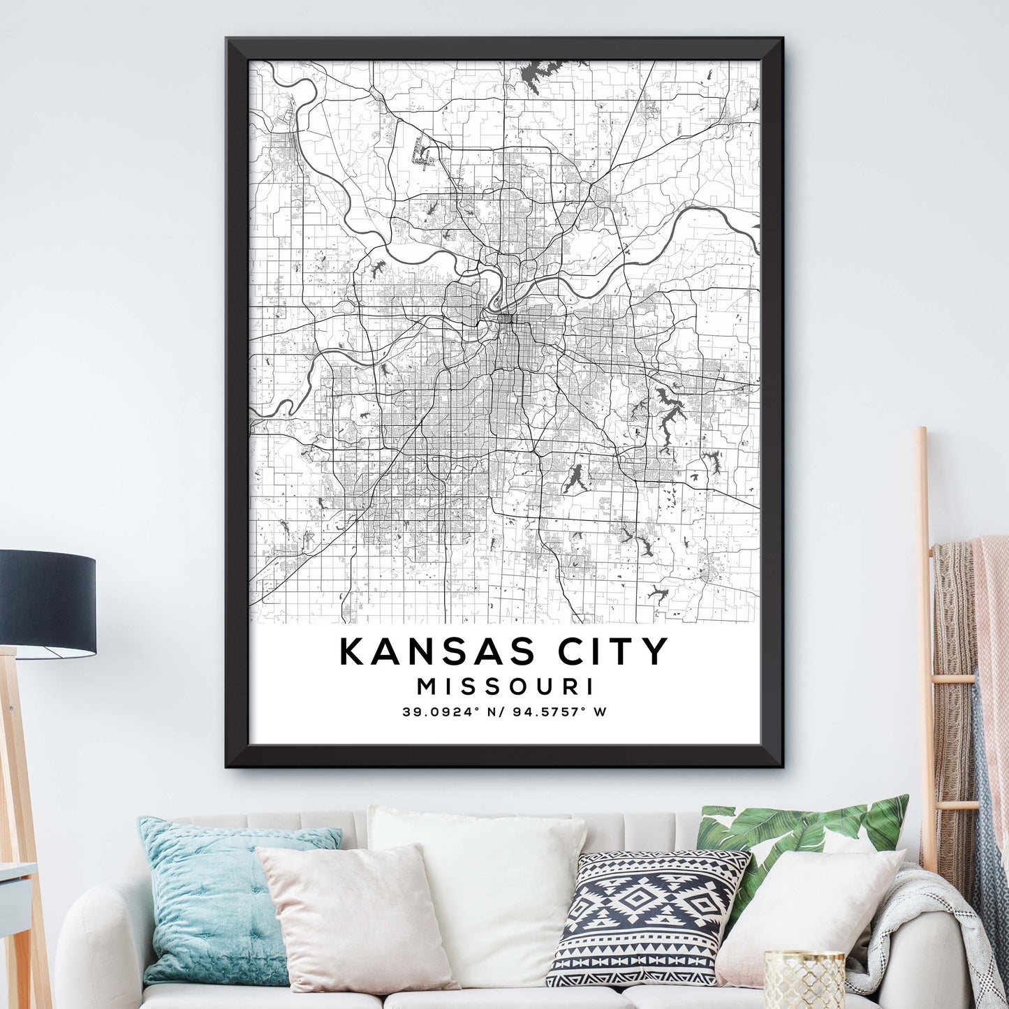 Kansas-City,Missouri Map Print