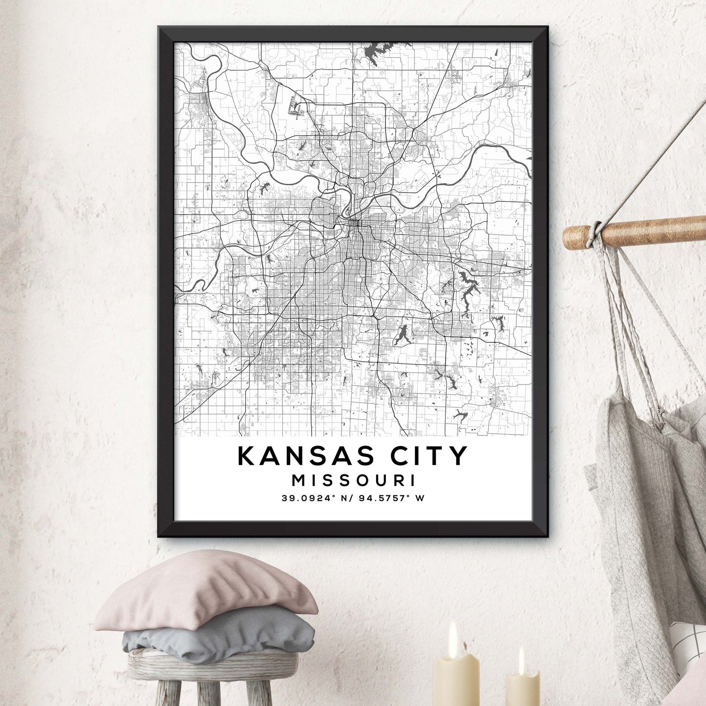 Kansas-City,Missouri Map Print