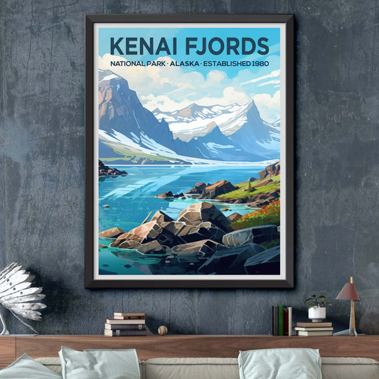 Kenai Fjords National Park Travel Print Wall Art Kenai Fjords Wall