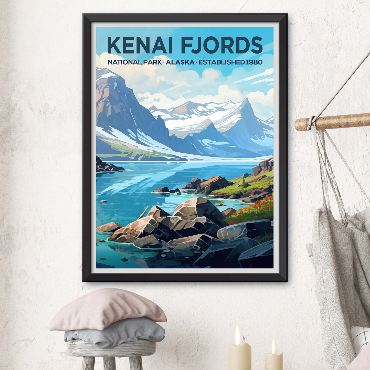 Kenai Fjords National Park Travel Print Wall Art Kenai Fjords Wall