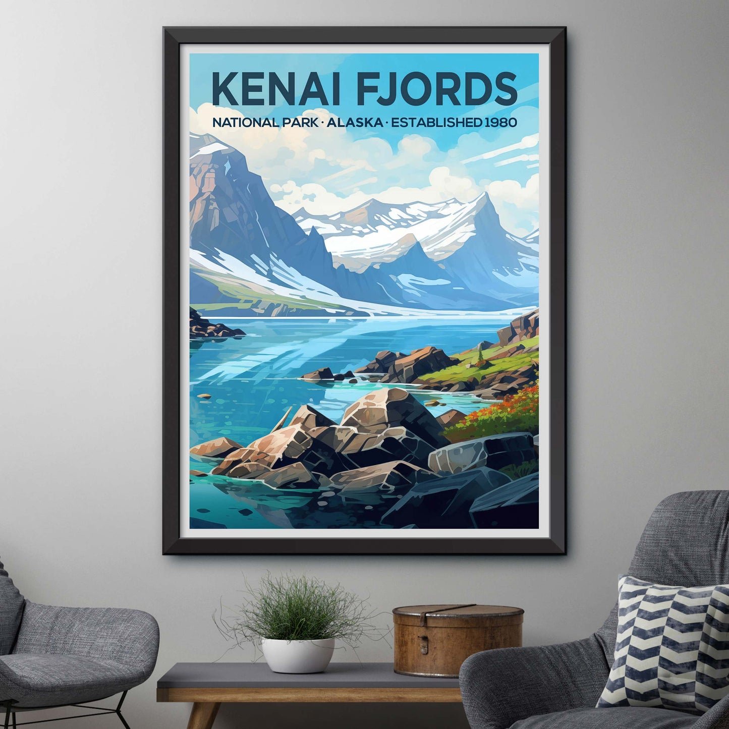 Kenai Fjords National Park Travel Print Wall Art Kenai Fjords Wall