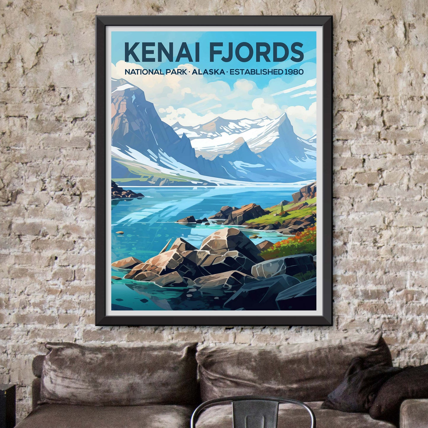 Kenai Fjords National Park Travel Print Wall Art Kenai Fjords Wall