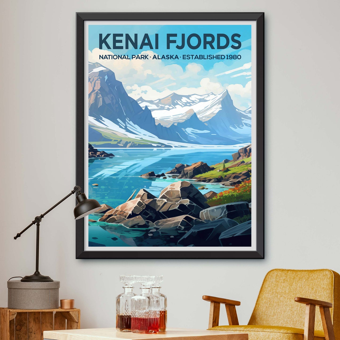 Kenai Fjords National Park Travel Print Wall Art Kenai Fjords Wall