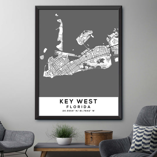 Key-West,Florida Map Print