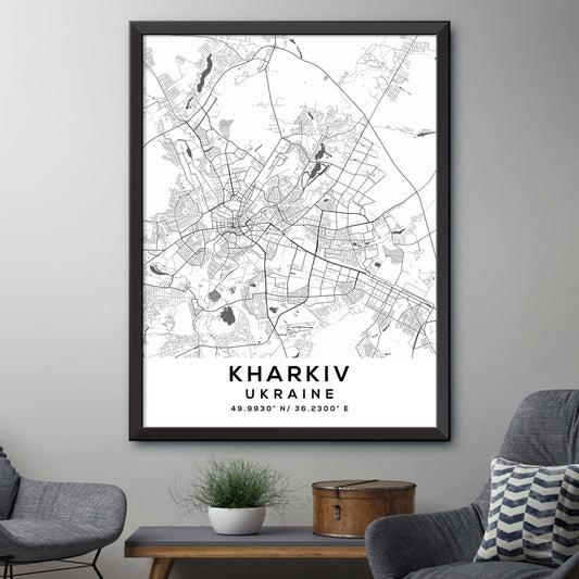 Kharkiv,Ukraine Map Print