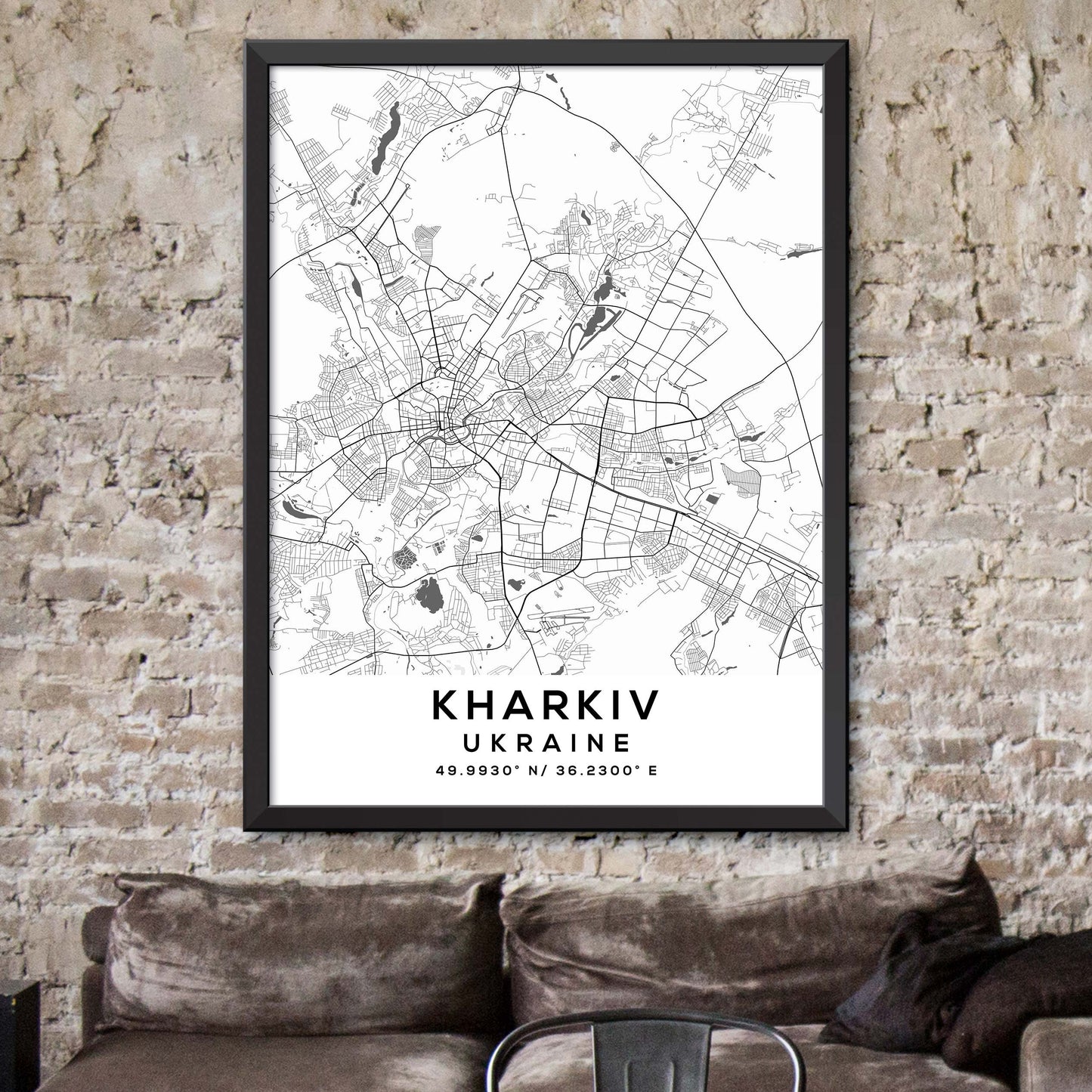 Kharkiv,Ukraine Map Print