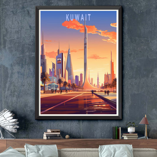 Kuwait City Poster - Kuwait Wall Art - Kuwait Photography - Kuwait Towers Print