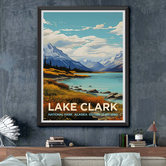 Lake Clark National Park Poster, National Park Gift, Nature Lover Gift, Printable Wall Art